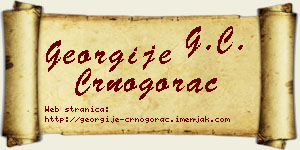 Georgije Crnogorac vizit kartica
